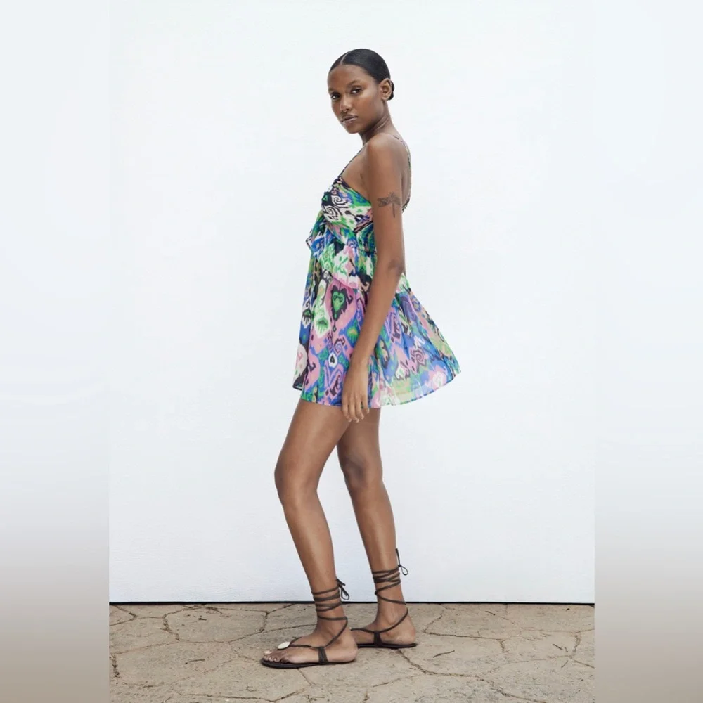 LINGERIE STYLE PRINT DRESS - Picture 3 of 5